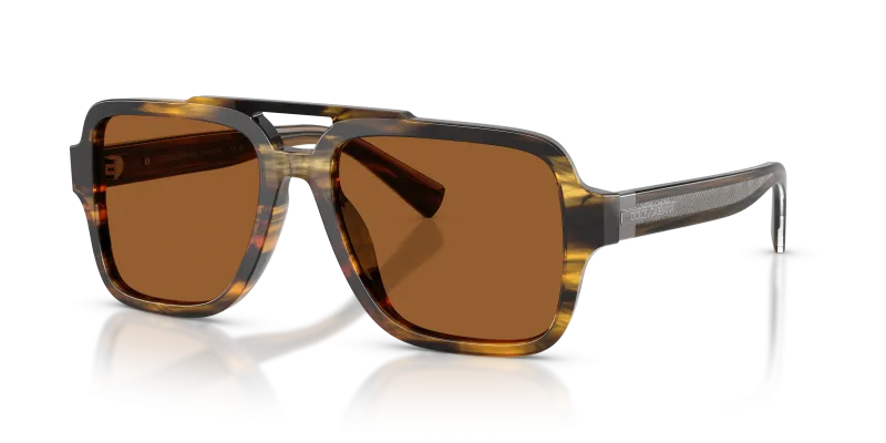 แว่นกันแดด Dolce & Gabbana DG4544-306363 Striped Brown Dark Bronze Dolce & Gabbana DG4544 306363 แว่นกันแดดลายทางน้ำตาลบรอนซ์ สำหรับผู้ชาย
