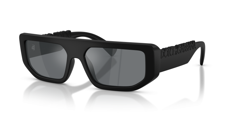 แว่นกันแดด Dolce & Gabbana DG6203-25256G Matte Black Light Grey Mirror Dolce & Gabbana DG6203 25256G แว่นกันแดดดำด้าน เลนส์ปรอททึบ ทุกเพศ