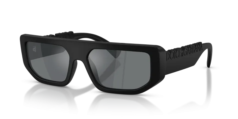 Dolce & Gabbana DG6203 25256G แว่นกันแดดดำด้าน เลนส์ปรอททึบ ทุกเพศ