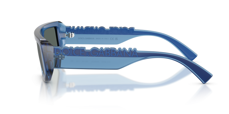 แว่นกันแดด Dolce & Gabbana DG6203 300925 มุมข้าง กรอบน้ำเงินโปร่งใส