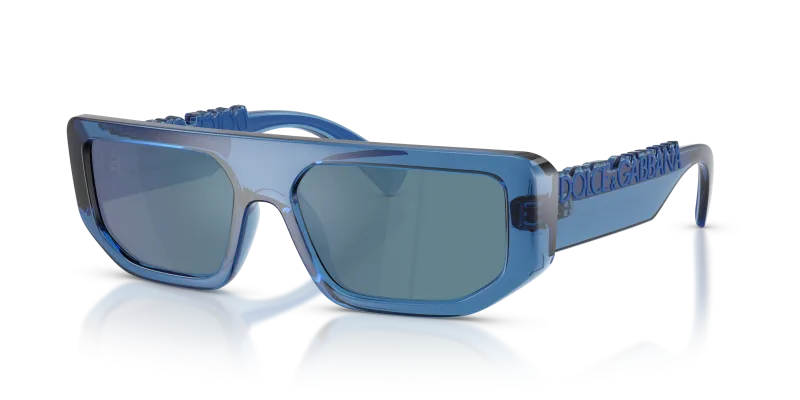 แว่นกันแดด Dolce & Gabbana DG6203-300925 Transparent Blue Dark Grey Ar Blue Dolce & Gabbana DG6203 300925 แว่นกันแดดเลนส์ปรอทเทาเข้ม สำหรับทุกเพศ