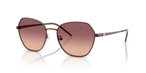 Emporio Armani EA2161 34018D แว่นกันแดดทรงเรขาคณิตสีบอร์โด สำหรับผู้หญิง