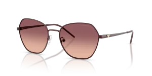 Emporio Armani EA2161 34018D แว่นกันแดดทรงเรขาคณิตสีบอร์โด สำหรับผู้หญิง