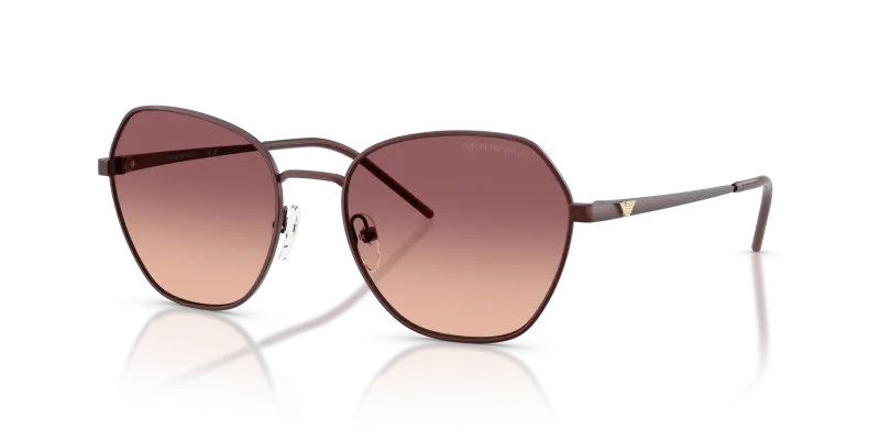 Emporio Armani EA2161 34018D แว่นกันแดดทรงเรขาคณิตสีบอร์โด สำหรับผู้หญิง