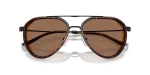 แว่นกันแดด Emporio Armani EA2163-300173 Matte Black Dark Brown Emporio Armani EA2163 300173 close-up ด้านหน้า