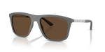 แว่นกันแดด Emporio Armani EA4237F-620573 Matte Grey Dark Brown Emporio Armani EA4237F 620573 แว่นกันแดดเทาด้าน ไซซ์ XXL สำหรับผู้ชาย