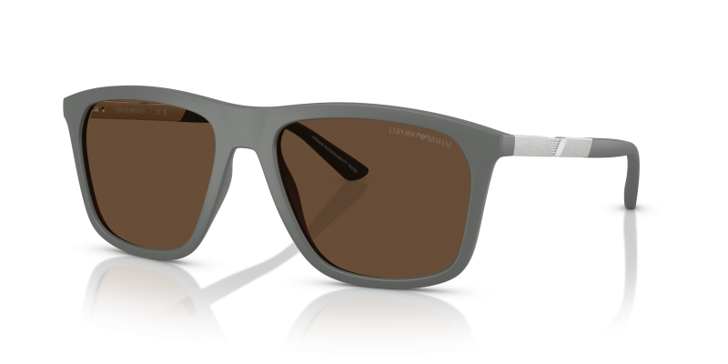 แว่นกันแดด Emporio Armani EA4237F-620573 Matte Grey Dark Brown Emporio Armani EA4237F 620573 แว่นกันแดดเทาด้าน ไซซ์ XXL สำหรับผู้ชาย