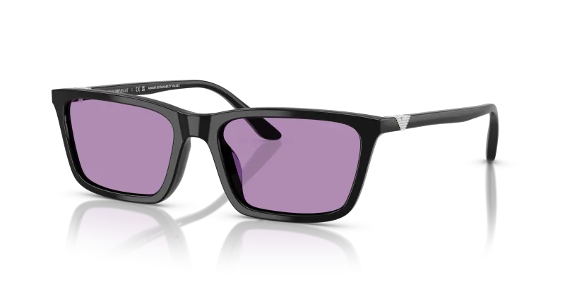 Emporio Armani EA4239U 501769 แว่นกันแดดดำประกายเลนส์ม่วง สำหรับผู้หญิง