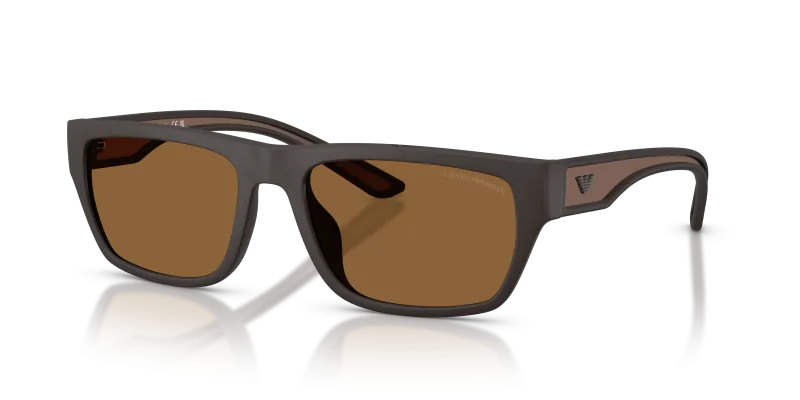 แว่นกันแดด Emporio Armani EA4267U-618673 Rubberized Matte Brown Brown Emporio Armani EA4267U 618673 แว่นกันแดดผิวยางน้ำตาลด้าน สำหรับผู้ชาย