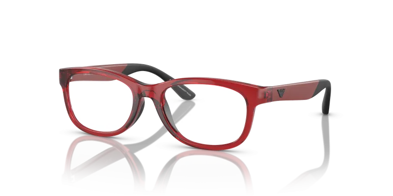 กรอบแว่นสายตา Emporio Armani EK3001F-5440 Shiny Transparent Red Emporio Armani EK3001F 5440 แว่นสายตาเด็กสีแดงโปร่งใส