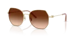 Coach HC7175 900574 แว่นกันแดดทรงเรขาคณิตโลหะทองอ่อน เลนส์ไล่ระดับน้ำตาล ผู้หญิง