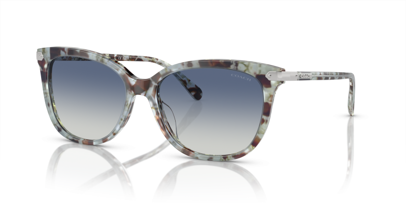 แว่นกันแดด Coach HC8378U-57784L Seaglass Tortoise Blue Gradient Coach HC8378U 57784L แว่นกันแดดสีซีกลาสลายกระเลนส์ไล่ระดับน้ำเงิน ผู้หญิง