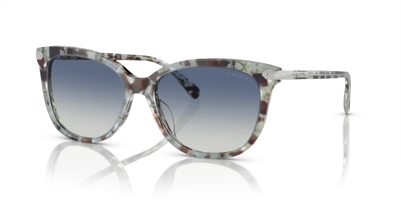 Coach HC8378U 57784L แว่นกันแดดสีซีกลาสลายกระเลนส์ไล่ระดับน้ำเงิน ผู้หญิง