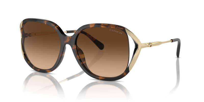 แว่นกันแดด Coach HC8396U-512074 Dark Tortoise Brown Gradient Coach HC8396U 512074 แว่นกันแดดลายเต่าเข้มเลนส์ไล่ระดับน้ำตาล ผู้หญิง