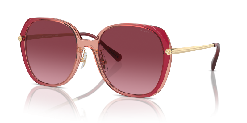แว่นกันแดด Coach HC8403D-58268H Burgundy Pink Gradient Coach HC8403D 58268H แว่นกันแดดสีเบอร์กันดีไล่ระดับ สำหรับผู้หญิง
