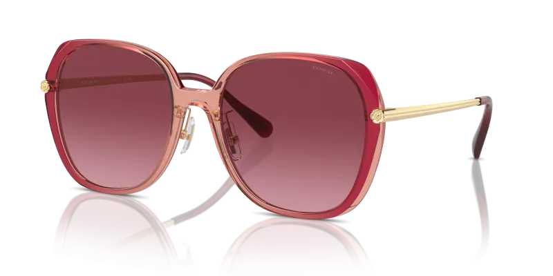แว่นกันแดด Coach HC8403D-58268H Burgundy Pink Gradient Coach HC8403D 58268H แว่นกันแดดสีเบอร์กันดีไล่ระดับ สำหรับผู้หญิง