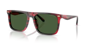 Coach HC8440U 590871 แว่นกันแดดลายเส้นสีน้ำตาลแดงเชอร์รี สำหรับผู้ชาย