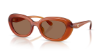 แว่นกันแดด Coach HC8448U-593073 Milky Amber Wine Solid Coach HC8448U 593073 แว่นกันแดดสีอำพันขุ่น สำหรับผู้หญิง