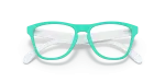 แว่นสายตาเด็ก Oakley Frogskins XS RX OY8009-05 Satin Celeste Oakley Frogskins XS RX OY8009 05 close-up ด้านหน้า