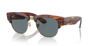 Rayban Mega Clubmaster RB0316S 954/3R ลายฮาวานาแถบ เลนส์โพลาไรซ์น้ำเงิน