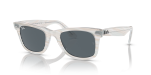 Rayban Wayfarer RB2140F 1407R5 กรอบลายเส้นฟ้าอ่อน เลนส์น้ำเงิน