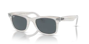Rayban Wayfarer RB2140F 1407R5 กรอบลายเส้นฟ้าอ่อน เลนส์น้ำเงิน