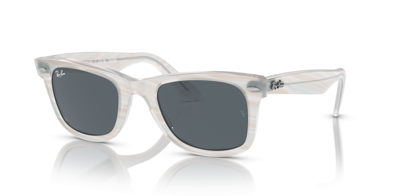 Rayban Wayfarer RB2140F 1407R5 กรอบลายเส้นฟ้าอ่อน เลนส์น้ำเงิน