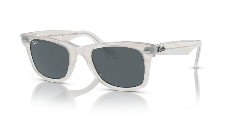 Rayban Wayfarer RB2140F 1407R5 กรอบลายเส้นฟ้าอ่อน เลนส์น้ำเงิน