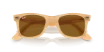 แว่นกันแดด Rayban Wayfarer RB2140F-140833 Photo Striped Brown Rayban Wayfarer RB2140F 140833 close-up ด้านหน้า