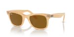 แว่นกันแดด Rayban Wayfarer RB2140F-140833 Photo Striped Brown Rayban Wayfarer RB2140F 140833 แว่นกันแดดลายภาพพิมพ์น้ำตาล