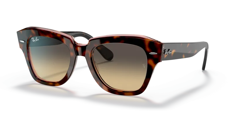 Rayban State Street RB2186 1324BG กรอบฮาวานาชมพู เลนส์น้ำตาลน้ำเงิน