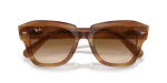 แว่นกันแดด Rayban State Street RB2186-140351 Striped Brown Rayban State Street RB2186 140351 close-up ด้านหน้า