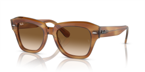 Rayban State Street RB2186 140351 กรอบลายแถบน้ำตาล เลนส์ไล่ระดับ