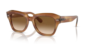 Rayban State Street RB2186 140351 กรอบลายแถบน้ำตาล เลนส์ไล่ระดับ