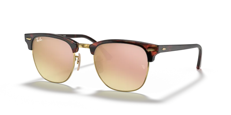 Rayban Clubmaster RB3016 990/7O กรอบฮาวานาแดง เลนส์มิเรอร์ทองแดง