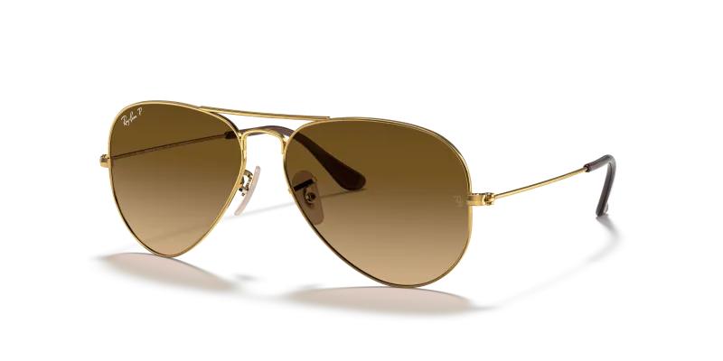 Rayban Aviator RB3025 001/M2 กรอบทองอะริสต้า เลนส์น้ำตาลไล่ระดับโพลาไรซ์