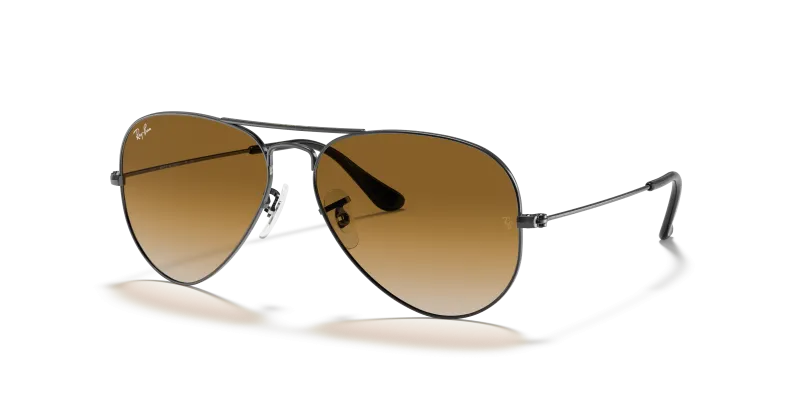 แว่นกันแดด Rayban Aviator RB3025-004/51 Gunmetal Brown Gradient Rayban Aviator RB3025 004/51 กรอบกันเมทัล เลนส์น้ำตาลอ่อนไล่ระดับ