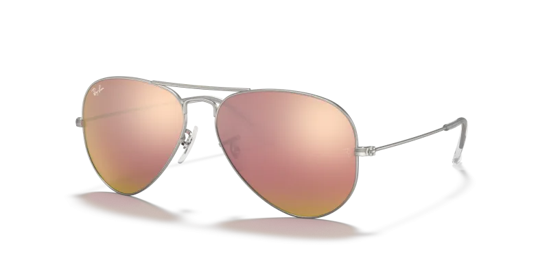 แว่นกันแดด Rayban Aviator RB3025-019/Z2 Matte Silver Flash Rayban RB3025-019/Z2 เงินด้าน แว่นกันแดดทรงนักบินเลนส์ปรอท Flash สำหรับทั้งสองเพศ