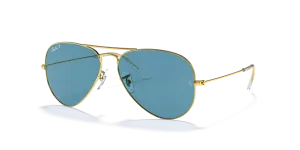 Rayban RB3025-9196S2 ทองขัดเงา แว่นกันแดดทรงนักบินเลนส์โพลาไรซ์น้ำเงิน สำหรับทั้งสองเพศ