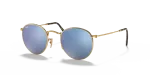 Rayban Round Metal RB3447N 001 9O กรอบทองอะริสต้า เลนส์มิเรอร์น้ำเงินไล่ระดับ