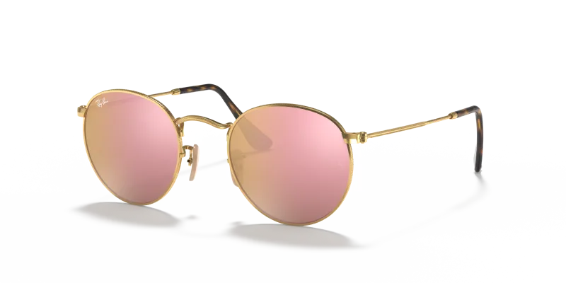 Rayban Round Metal RB3447N 001 Z2 กรอบทองอะริสต้า เลนส์มิเรอร์น้ำตาล
