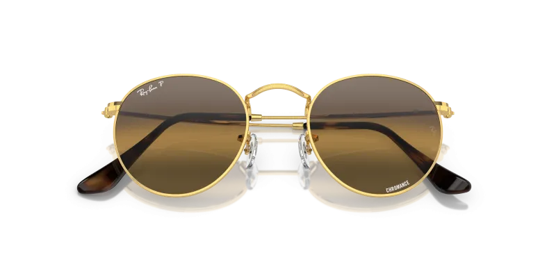 Rayban Round Metal RB3447 001/G5 close-up เลนส์ Polarized+