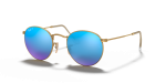 แว่นกันแดด Rayban Round Metal RB3447-112/4L Gold Blue Polarized Rayban Round Metal RB3447 112 4L แว่นกันแดดทองด้าน สำหรับผู้ชาย