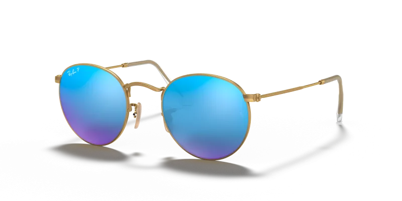 Rayban Round Metal RB3447 112 4L แว่นกันแดดทองด้าน สำหรับผู้ชาย
