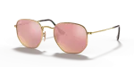 Rayban RB3548N-001/Z2 อะริสต้าทอง แว่นกันแดดทรงหกเหลี่ยมเลนส์บรอนซ์ สำหรับทั้งสองเพศ