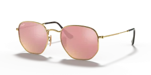 Rayban RB3548N-001/Z2 อะริสต้าทอง แว่นกันแดดทรงหกเหลี่ยมเลนส์บรอนซ์ สำหรับทั้งสองเพศ
