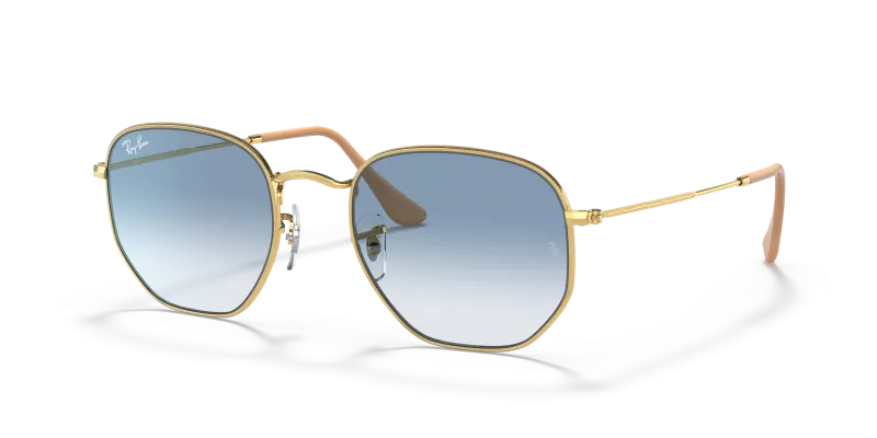 แว่นกันแดด Rayban Hexagonal RB3548-001/3F Arista Clear Light Blue Gradient Rayban Hexagonal RB3548 001/3F กรอบทองอะริสต้า เลนส์ไล่ระดับฟ้าอ่อน