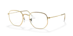Rayban Hexagonal RB3548 9196BF กรอบทอง เลนส์ใสกรองแสงสีฟ้า