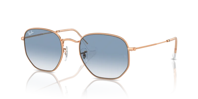 แว่นกันแดด Rayban Hexagonal RB3548-92023F Rose Gold Clear Blue Gradient Rayban Hexagonal RB3548 92023F แว่นกันแดดโรสโกลด์ Unisex