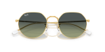 แว่นกันแดด Rayban Jack RB3565-001/BH Arista Green Vintage Rayban Jack RB3565 001/BH close-up ด้านหน้า